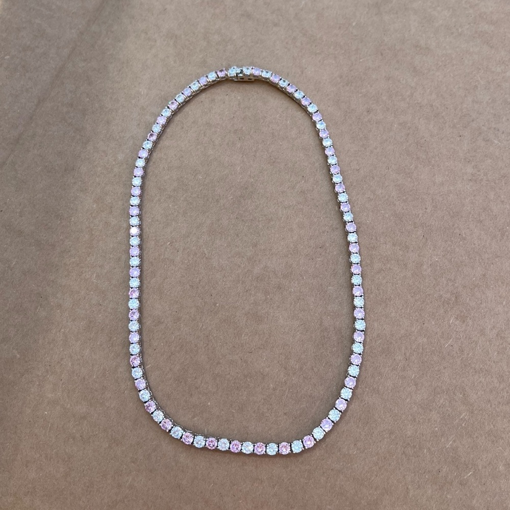 CharmBox Pink & White Tennis Necklace